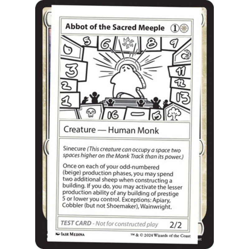 Abbot of the Sacred Meeple (Playtest Card - Mystery Booster 2) | Mystery Booster 2