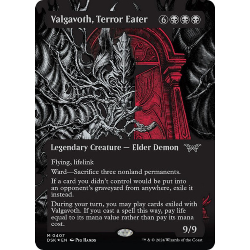 Valgavoth, Terror Eater (Borderless Textured Foil) | Duskmourn: House of Horror