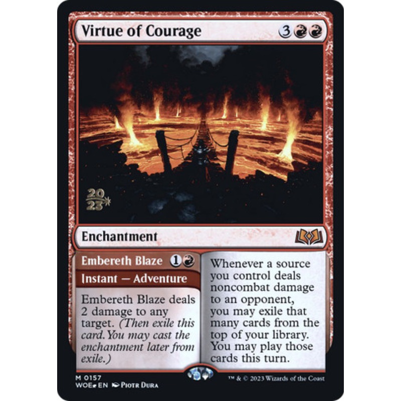 Virtue of Courage (Prerelease Foil) | Wilds of Eldraine