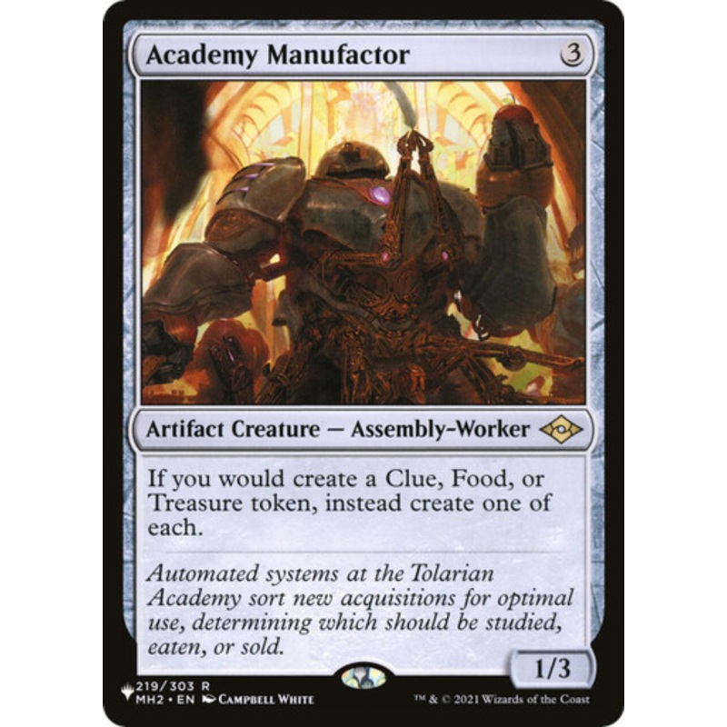 Academy Manufactor (The List Reprint) | Modern Horizons 2
