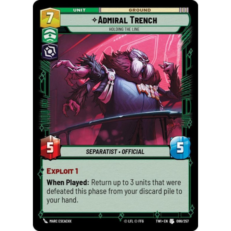 Admiral Trench, Holding the Line