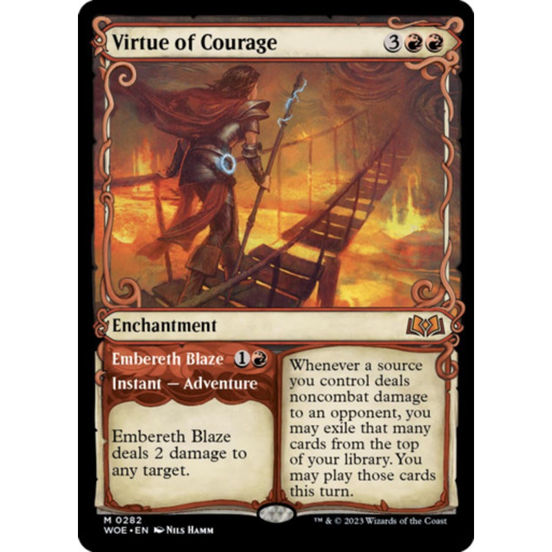 Virtue of Courage (Showcase Frame foil) | Wilds of Eldraine