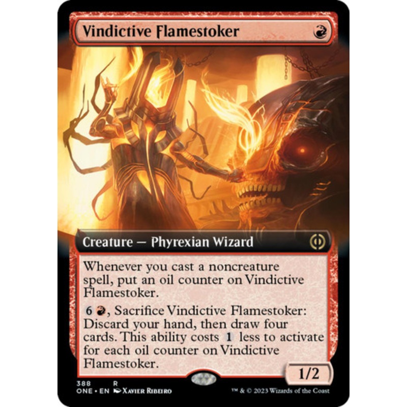 Vindictive Flamestoker (Extended Art) | Phyrexia: All Will Be One
