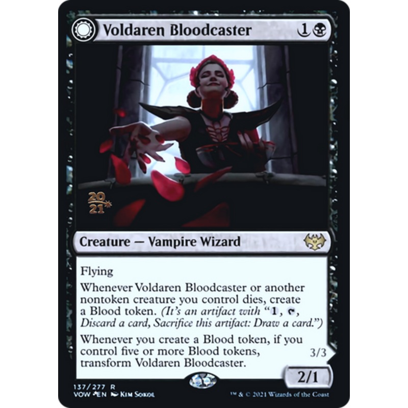Voldaren Bloodcaster // Bloodbat Summoner (Prerelease foil) | Innistrad: Crimson Vow
