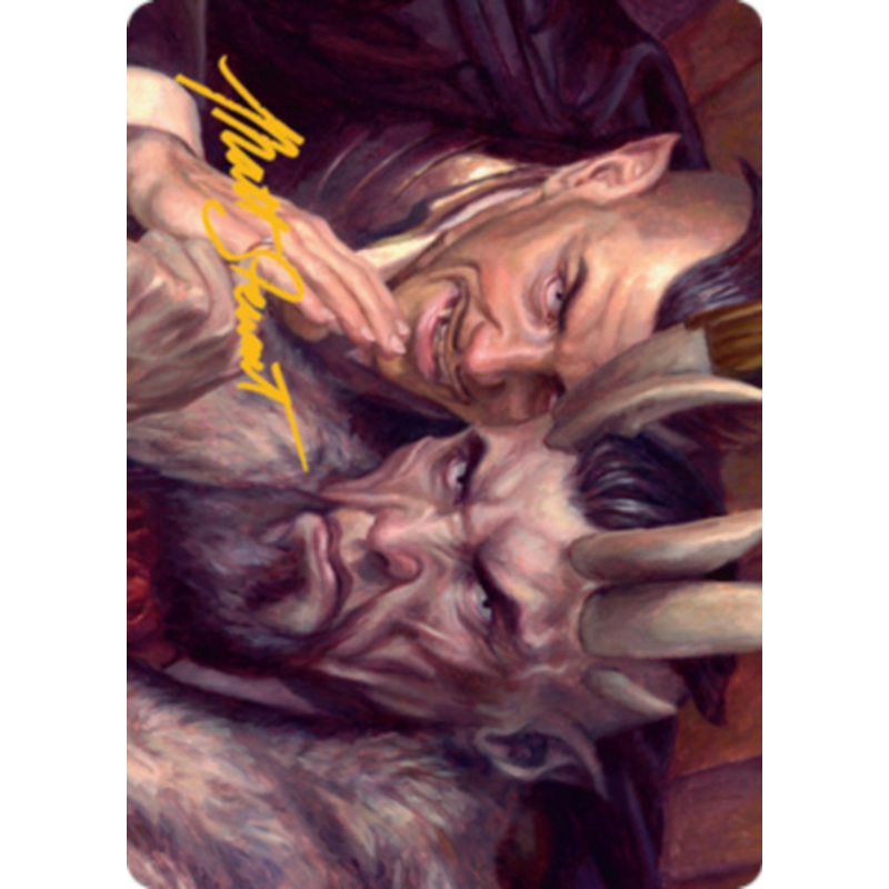 A Little Chat (#12) Art Card (Gold Signature) | Streets of New Capenna