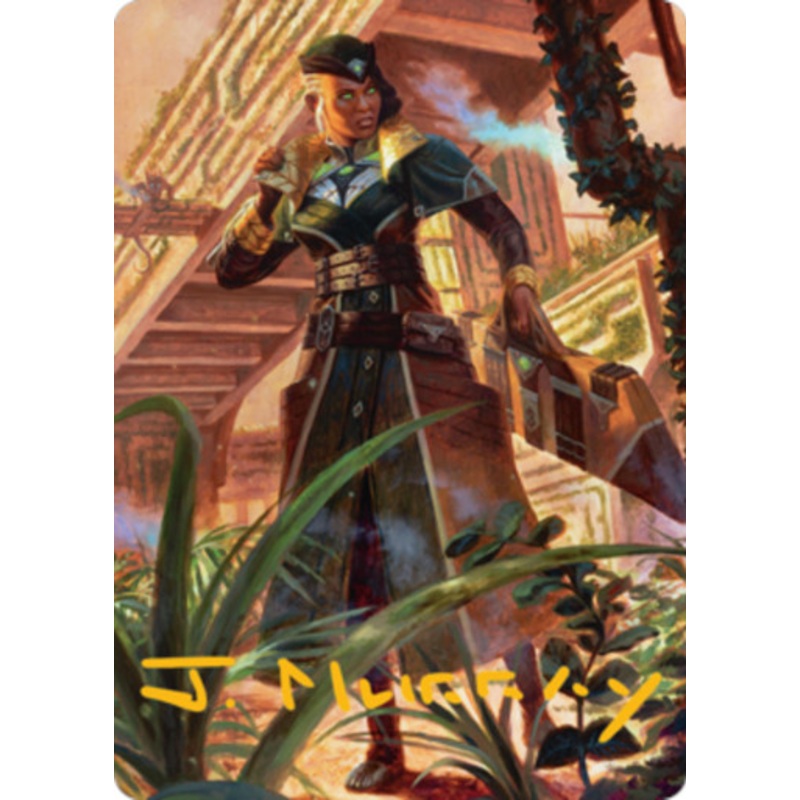 Vivien on the Hunt (#22) Art Card (Gold Signature) | Streets of New Capenna