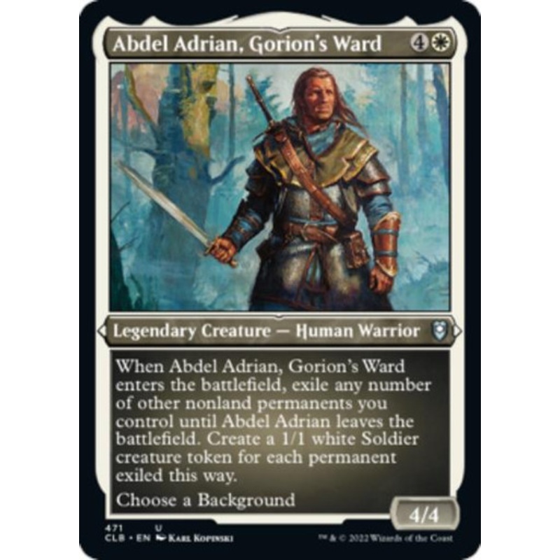 Abdel Adrian, Gorion's Ward (Etched foil) | Commander Legends: Battle for Baldur's Gate