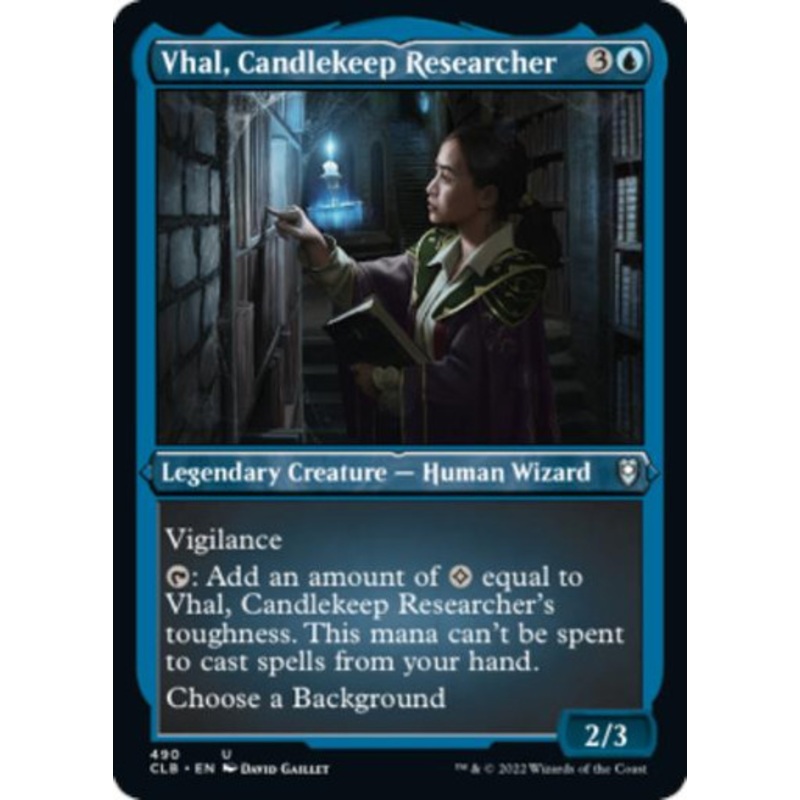 Vhal, Candlekeep Researcher (Etched foil) | Commander Legends: Battle for Baldur's Gate
