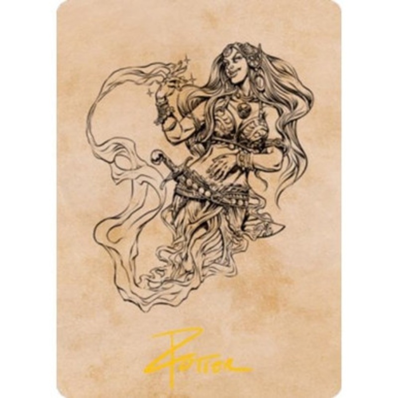 Adventures in the Forgotten Realms Art Card: Djinni Windseer (Gold Signature)