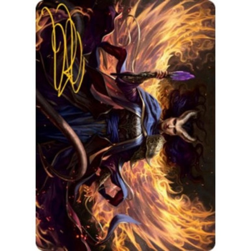 Adventures in the Forgotten Realms Art Card: Farideh, Devil's Chosen (Gold Signature)