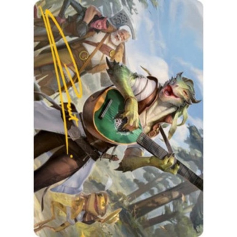 Adventures in the Forgotten Realms Art Card: Wandering Troubadour (Gold Signature)