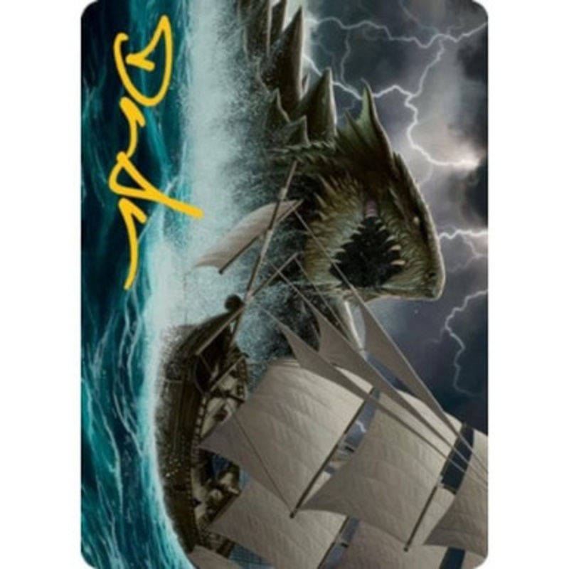 Adventures in the Forgotten Realms Art Card: Dragon Turtle (Gold Signature)