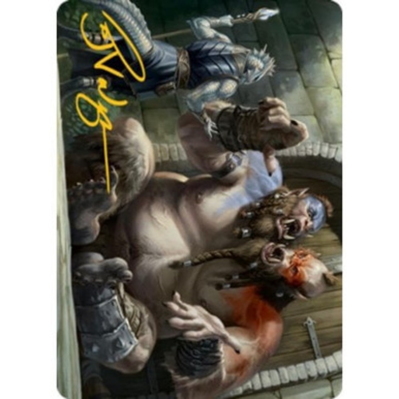 Adventures in the Forgotten Realms Art Card: Ettin (Gold Signature)