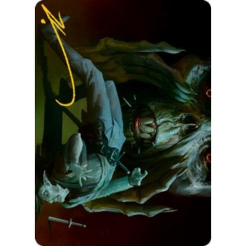 Adventures in the Forgotten Realms Art Card: Power Word Kill (Gold Signature) | Adventures in the Forgotten Realms