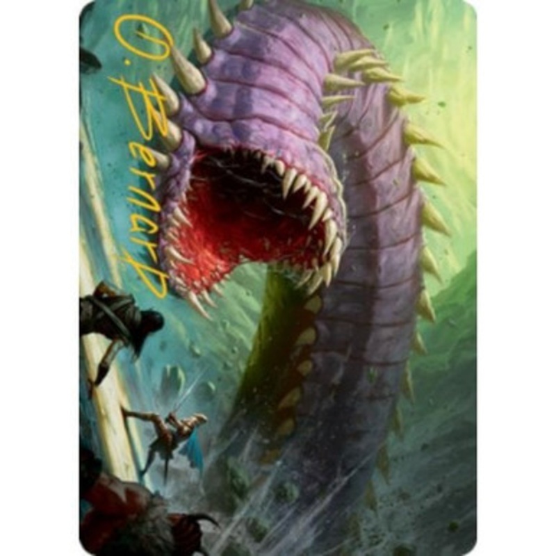 Adventures in the Forgotten Realms Art Card: Purple Worm (Gold Signature) | Adventures in the Forgotten Realms