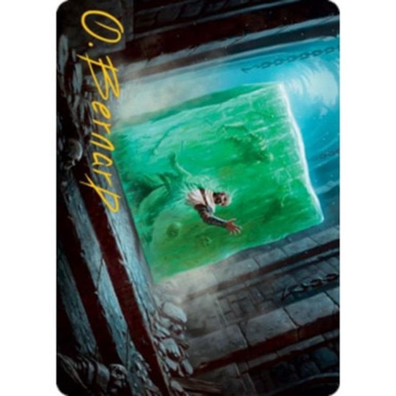 Adventures in the Forgotten Realms Art Card: Gelatinous Cube #7 (Gold Signature)