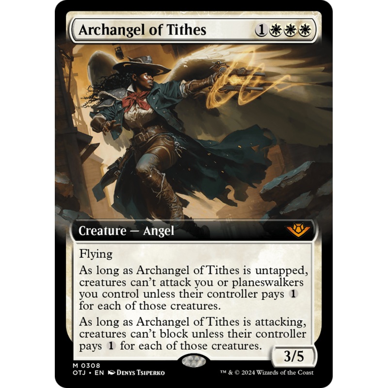 Archangel of Tithes (Extended Art) [Outlaws of Thunder Junction]