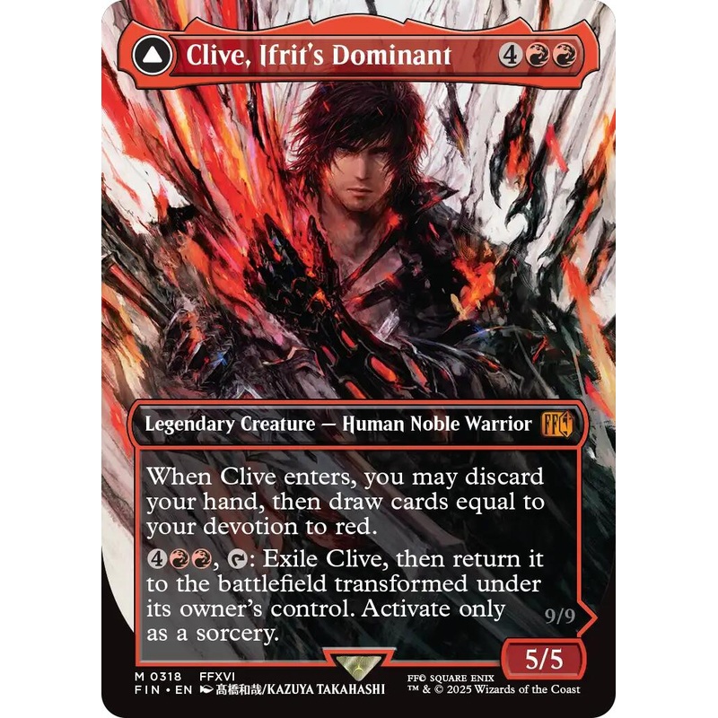 Clive, Ifrit's Dominant // Ifrit, Warden of Inferno (Borderless) (0318) [FINAL FANTASY]