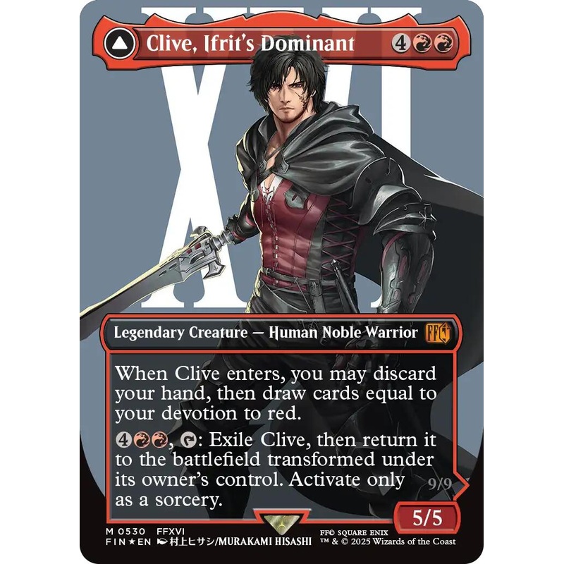 Clive, Ifrit's Dominant // Ifrit, Warden of Inferno (Borderless) (Surge Foil) [FINAL FANTASY]