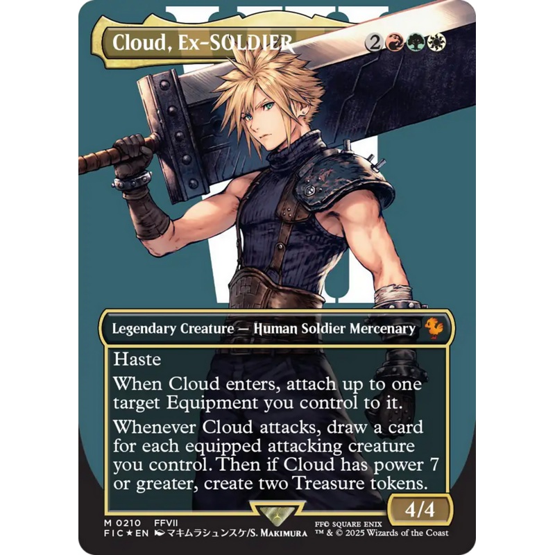 Cloud, Ex-SOLDIER (Borderless) (Surge Foil) [FINAL FANTASY Commander]