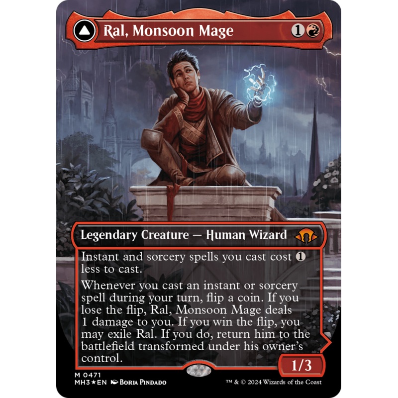 Ral, Monsoon Mage // Ral, Leyline Prodigy (Borderless) (Textured Foil) [Modern Horizons 3]