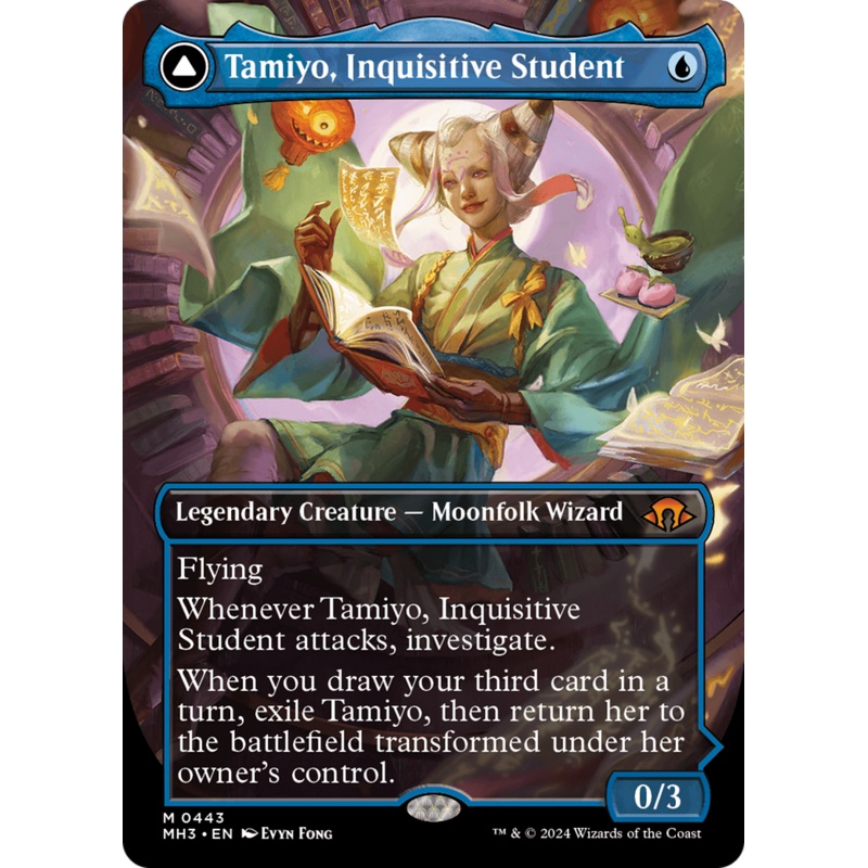 Tamiyo, Inquisitive Student // Tamiyo, Seasoned Scholar (Borderless) [Modern Horizons 3]