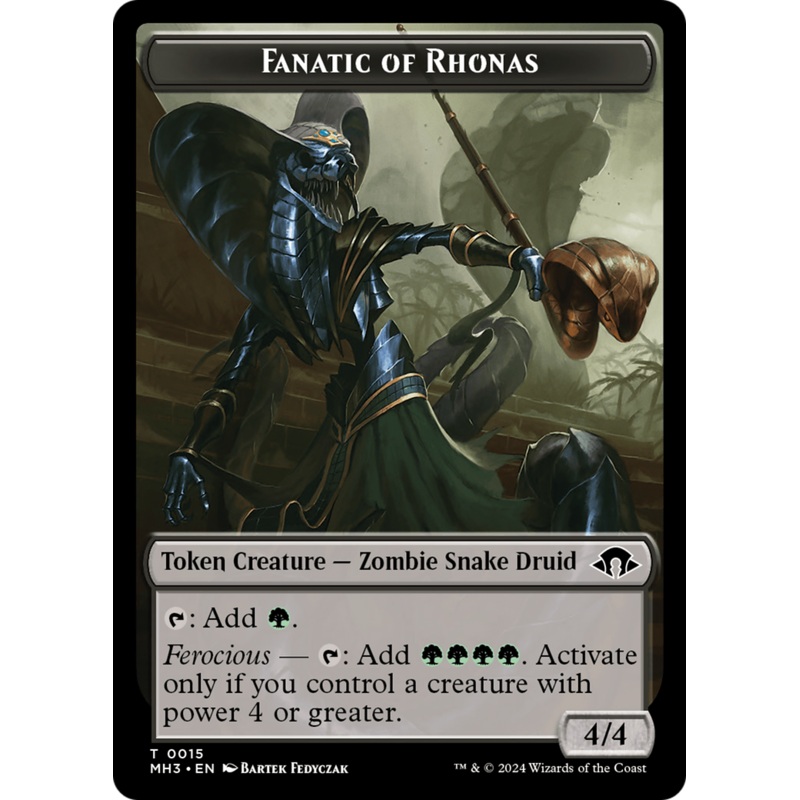 Fanatic of Rhonas // Energy Reserve Double-Sided Token [Modern Horizons 3 Tokens]