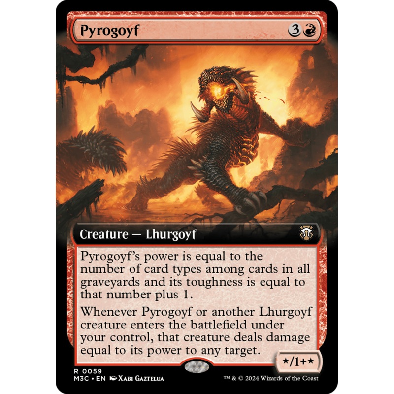 Pyrogoyf (Extended Art) (Ripple Foil) [Modern Horizons 3 Commander]