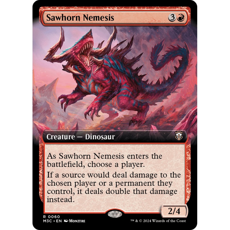 Sawhorn Nemesis (Extended Art) (Ripple Foil) [Modern Horizons 3 Commander]