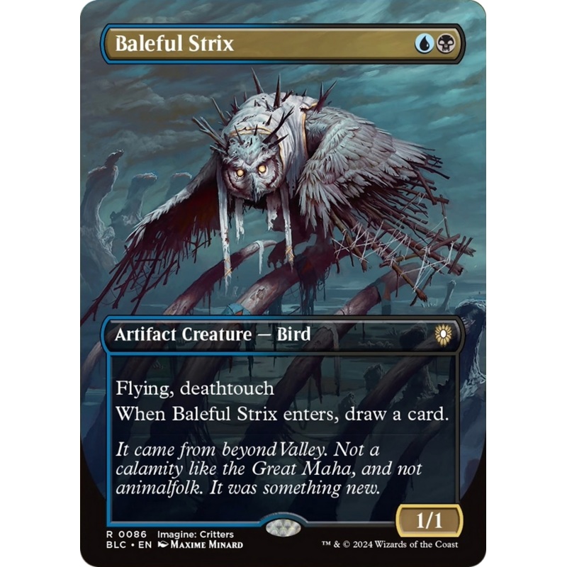 Baleful Strix (Borderless) [Bloomburrow Commander]