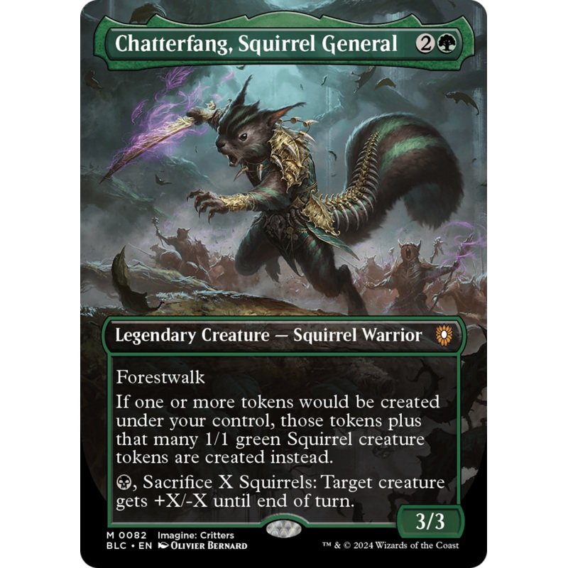 Chatterfang, Squirrel General (Borderless) [Bloomburrow Commander]