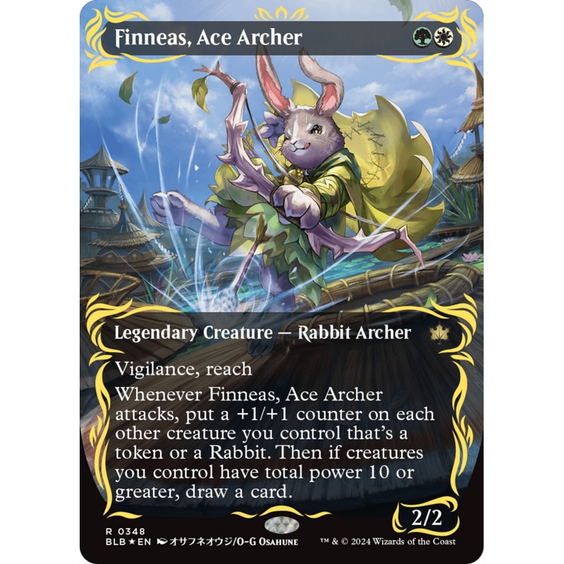 Finneas, Ace Archer (Borderless) (Raised Foil) [Bloomburrow]
