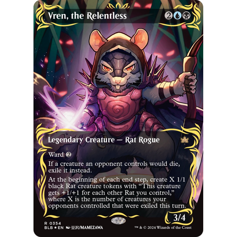 Vren, the Relentless (Borderless) (Raised Foil) [Bloomburrow]