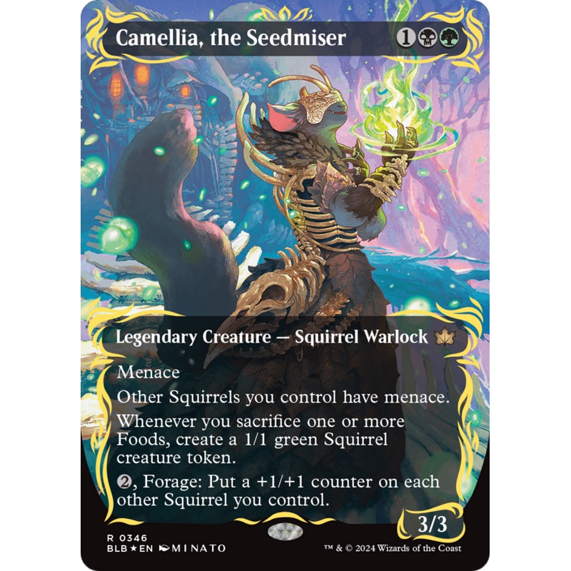Camellia, the Seedmiser (Borderless) (Raised Foil) [Bloomburrow]