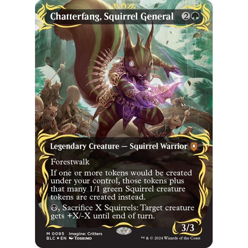 Chatterfang, Squirrel General (Borderless) (Raised Foil) [Bloomburrow Commander]