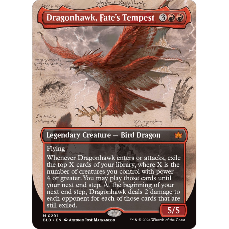 Dragonhawk, Fate's Tempest (Borderless) [Bloomburrow]