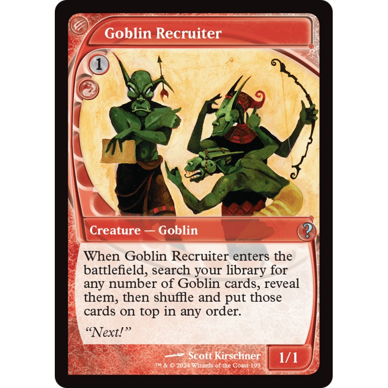 Goblin Recruiter (Future Sight) [Mystery Booster 2]