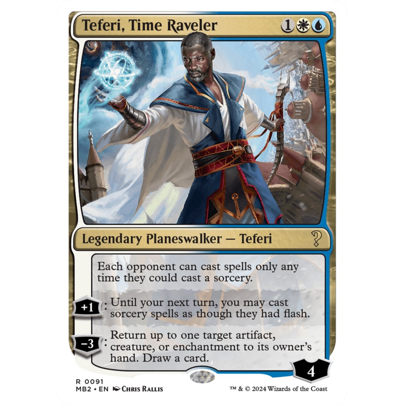Teferi, Time Raveler (White Border) [Mystery Booster 2]