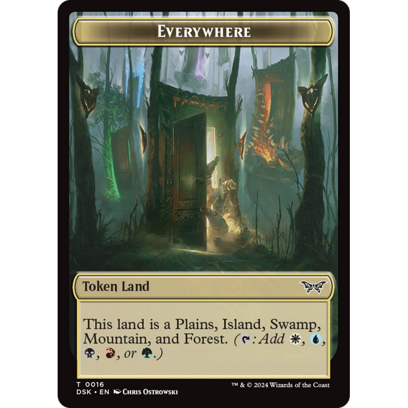 Everywhere // Copy Double-Sided Token [Duskmourn: House of Horror Tokens]
