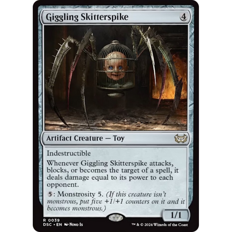 Giggling Skitterspike (Extended Art) [Duskmourn: House of Horror Commander]