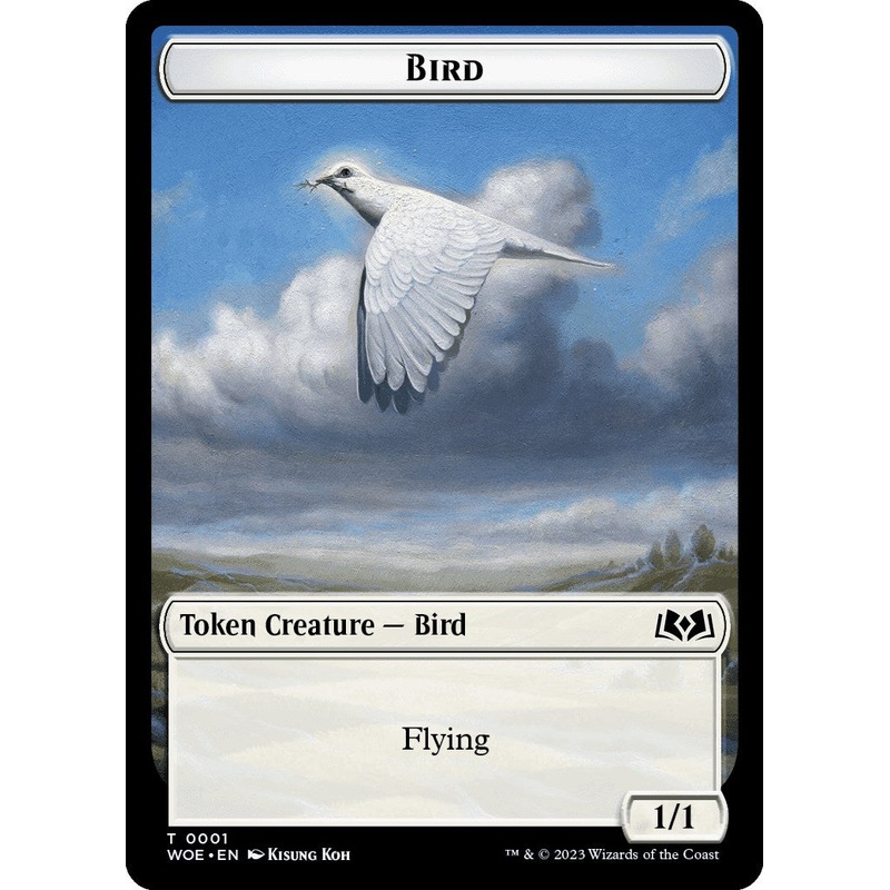 Bird // Human Double-Sided Token [Wilds of Eldraine Commander Tokens]