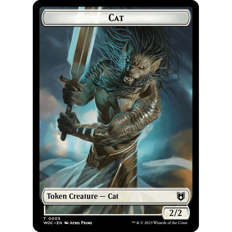 Cat (0005) // Human Double-Sided Token [Wilds of Eldraine Commander Tokens]