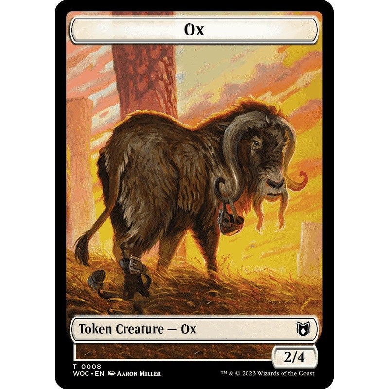 Ox // Human Soldier Double-Sided Token [Wilds of Eldraine Commander Tokens]