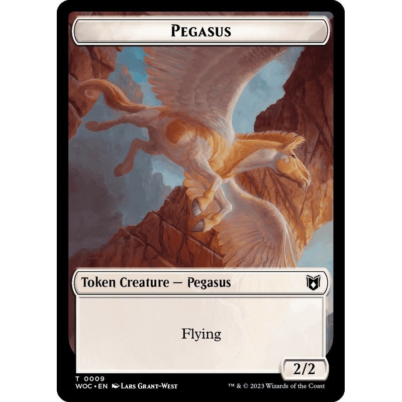 Pegasus // Saproling Double-Sided Token [Wilds of Eldraine Commander Tokens]