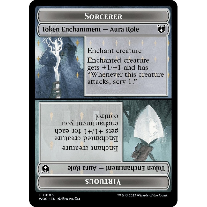 Sorcerer Role / Virtuous Role // Monster Role / Virtuous Role Double-Sided Token [Wilds of Eldraine Commander Tokens]