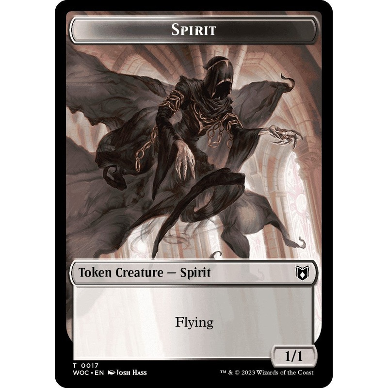 Spirit // Saproling Double-Sided Token [Wilds of Eldraine Commander Tokens]