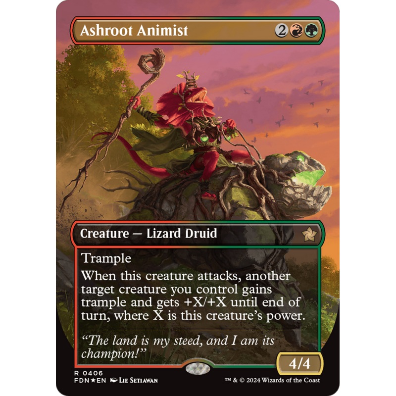 Ashroot Animist (Borderless) (Mana Foil) [Foundations]