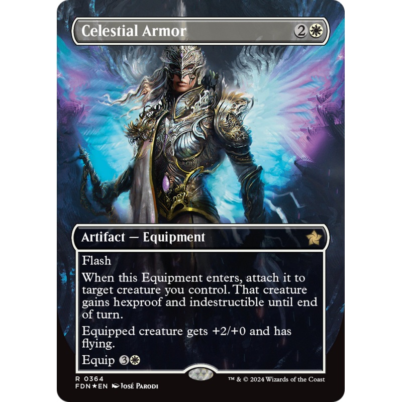 Celestial Armor (Borderless) (Mana Foil) [Foundations]
