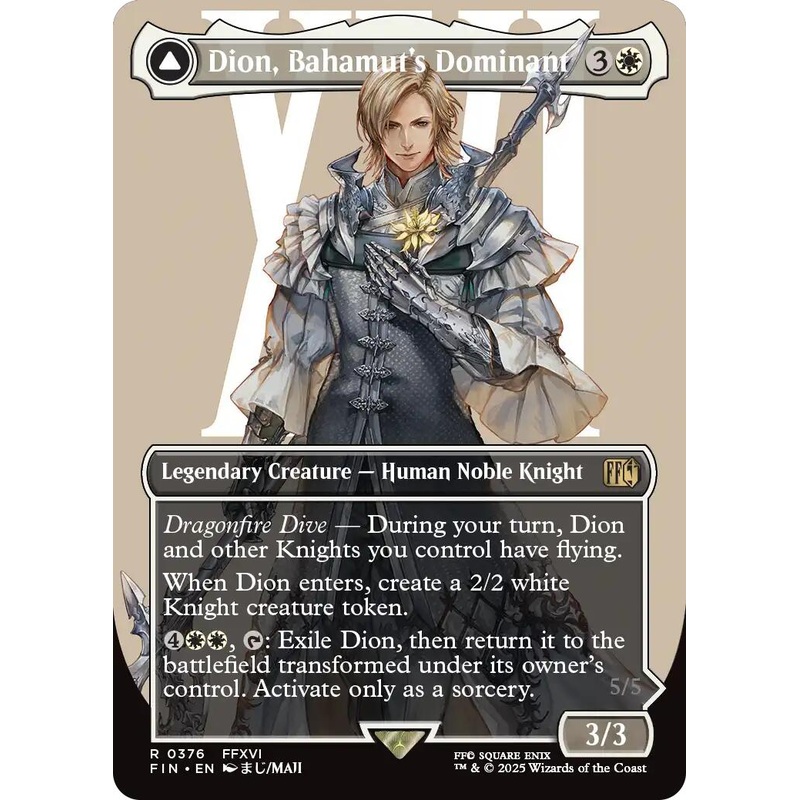 Dion, Bahamut's Dominant // Bahamut, Warden of Light (Borderless) [FINAL FANTASY]