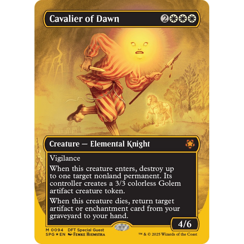 Cavalier of Dawn (Borderless) (First-Place Foil) [Aetherdrift Special Guests]